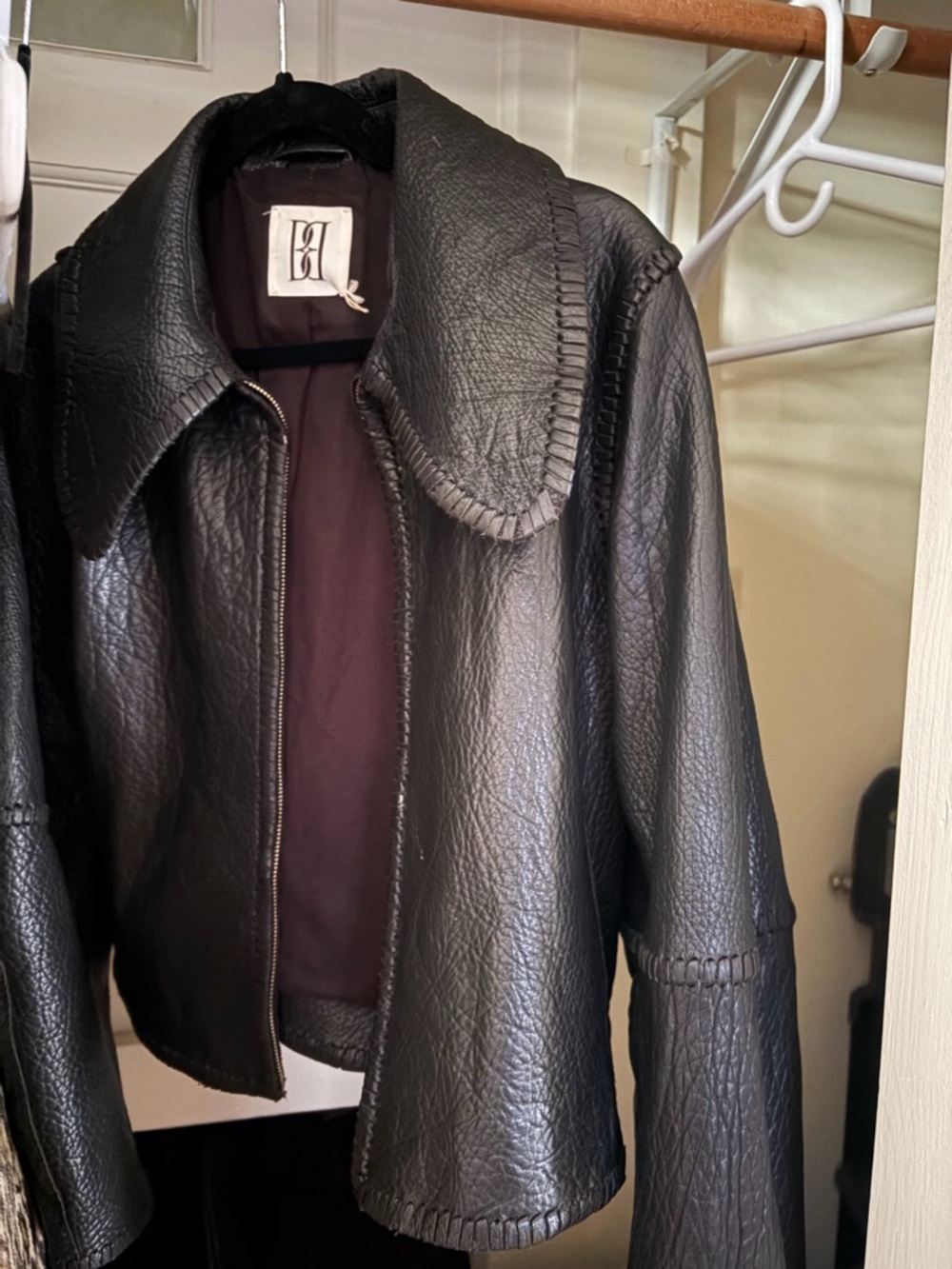 Malene Birger cropped Rowani Black Leather Jacket